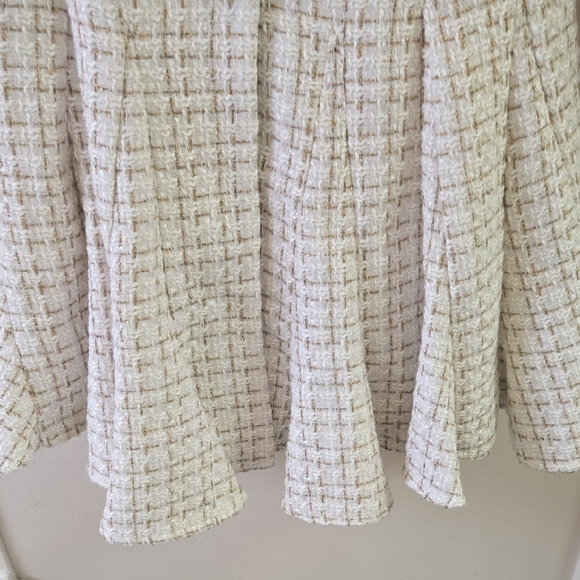 L'ATISTE White Tweed Dress with Gold Accents - Picture 6 of 10
